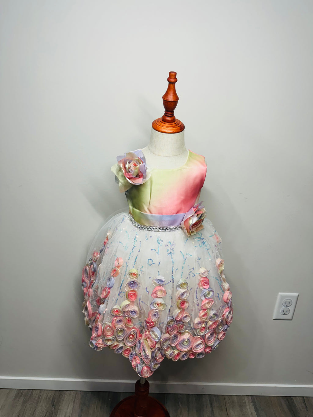 Pastel Blossom Princess Party Dress for Girls