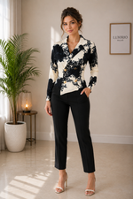 Women’s Baroque Print Double-Breasted Blazer Top