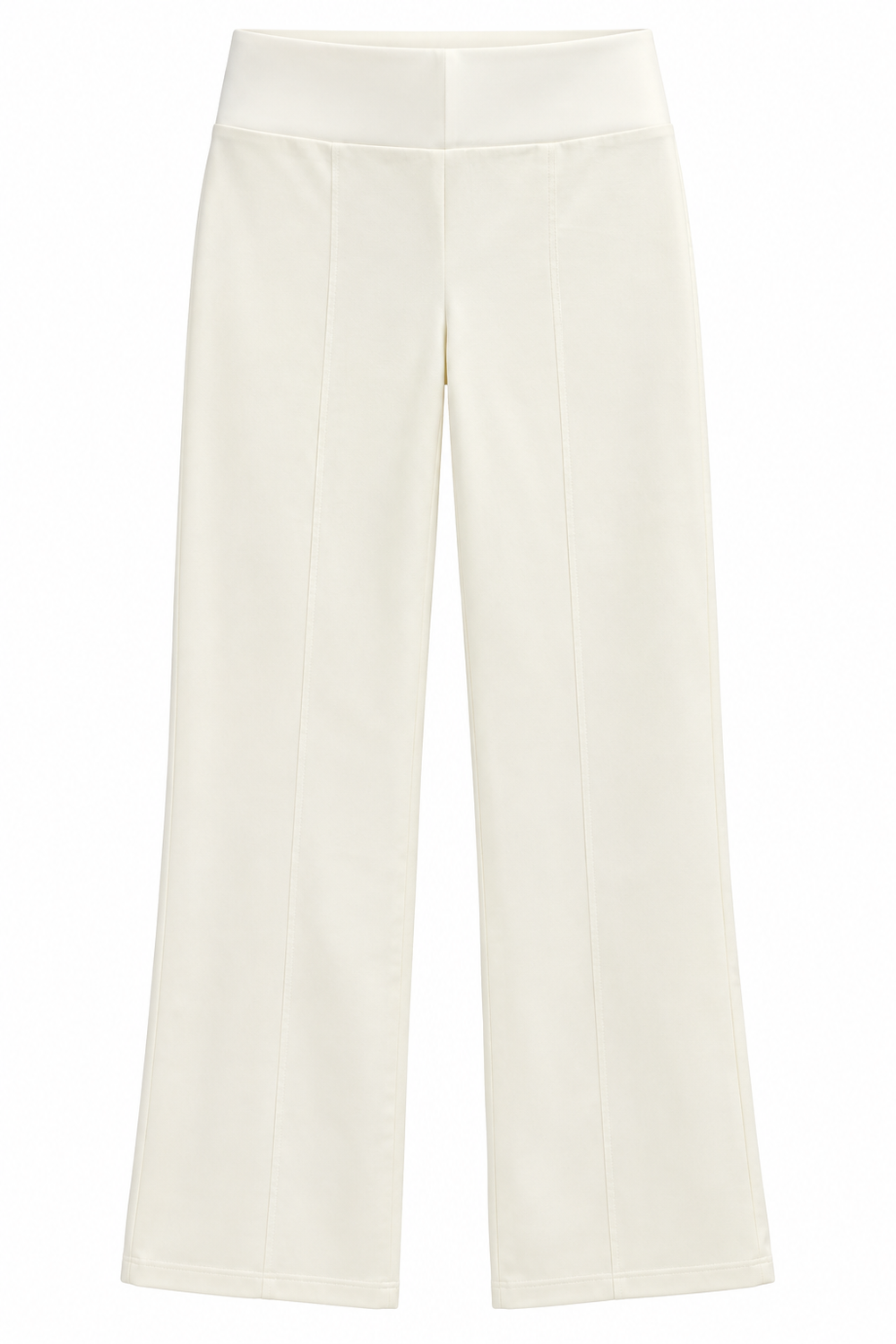 White Ivory Sculpt High-Waist Jagging Pants