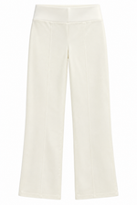 White Ivory Sculpt High-Waist Jagging Pants