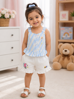 Luxirio Girls’ Stripe Ruffle Co-Ord Set