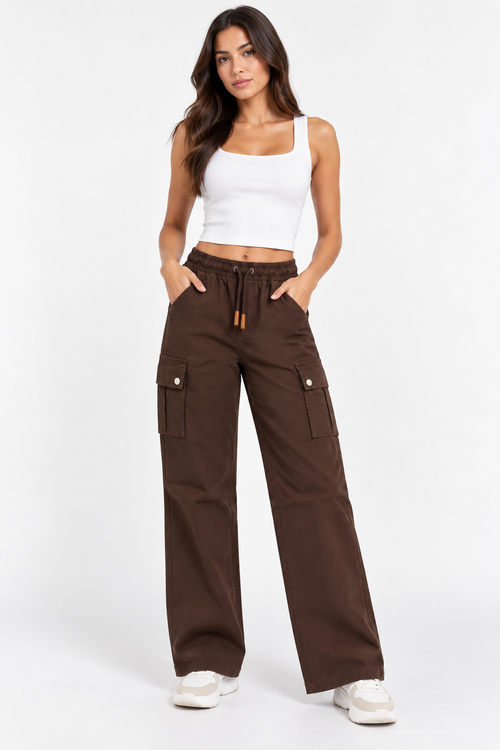 Chocolate Brown Wide-Leg trousers