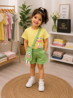 Cute Kids Cartoon Pocket & Crossbody Bag Co-Ord Set