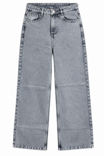 Cloud Grey High-Rise Wide-Leg Jeans